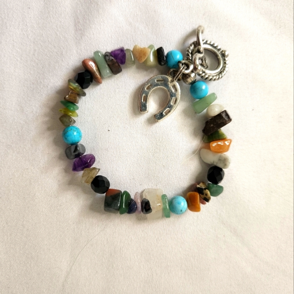 Vintage Horseshoe Multi stone Bracelet